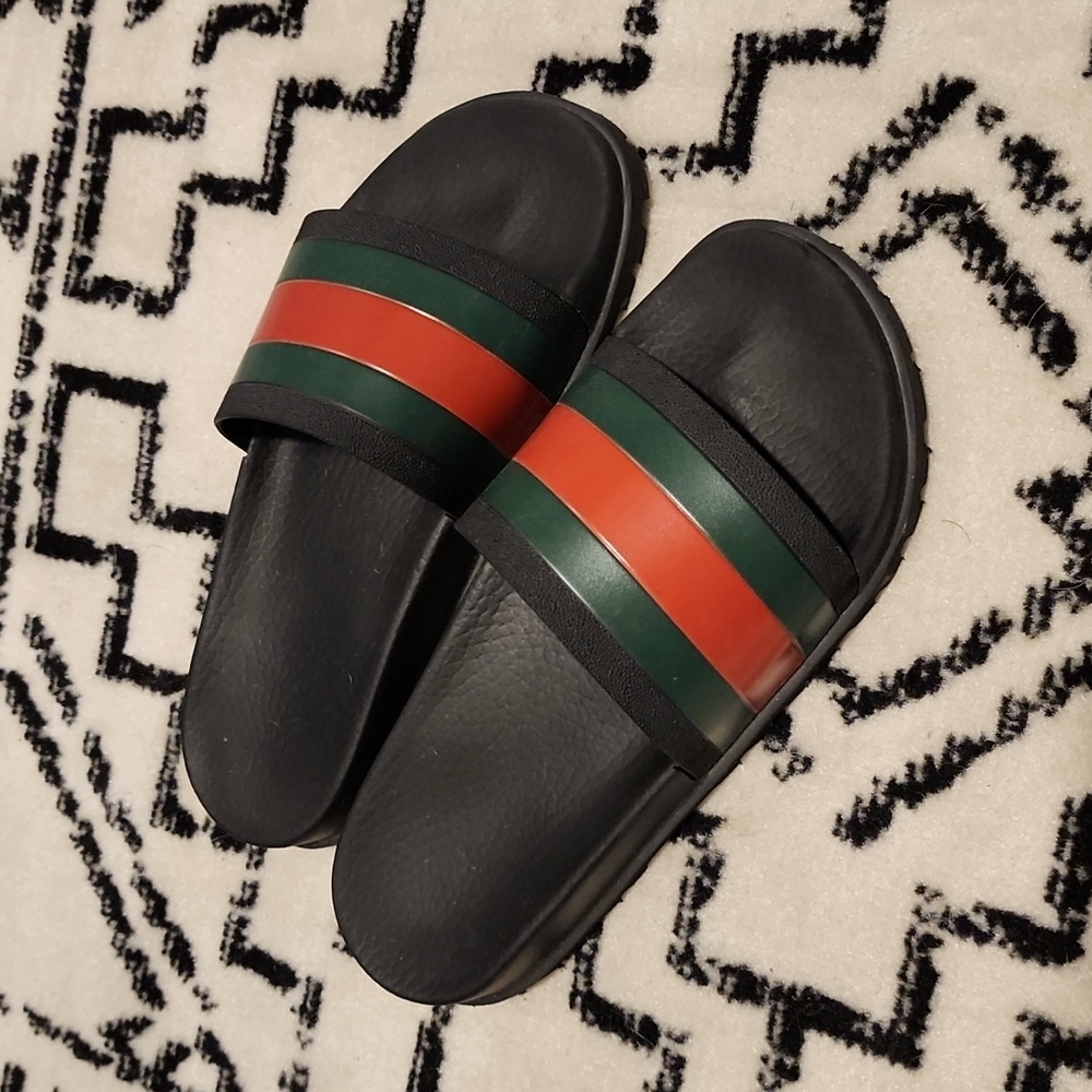 GUCCI Web Rubber Slides